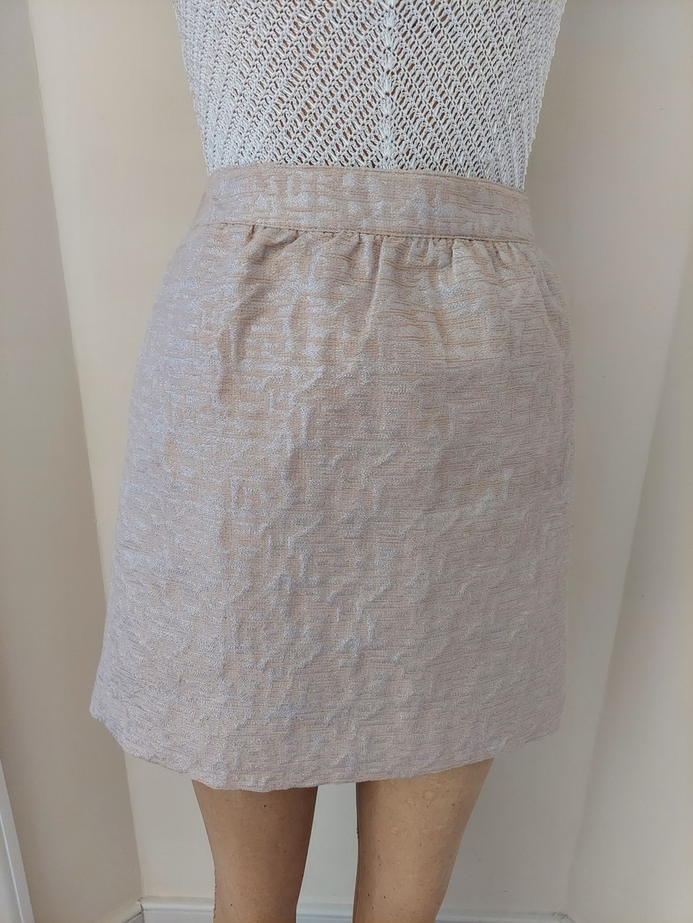 LOFT Gold Textured Mini Skirt